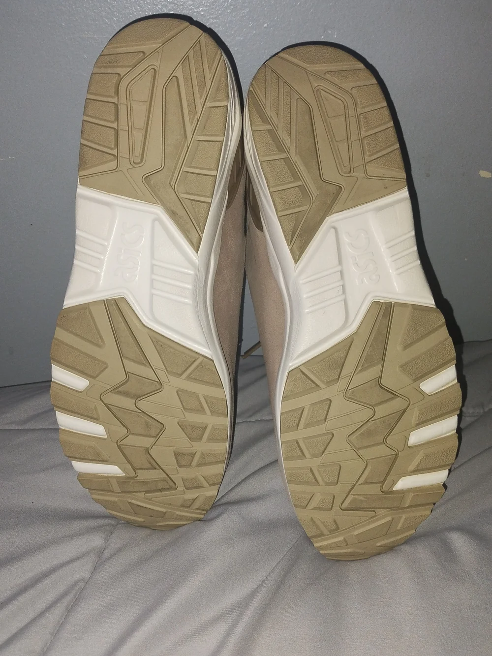 ASICS Men's Taupe Suede Low-Profile Sneakers with Cream Sole
